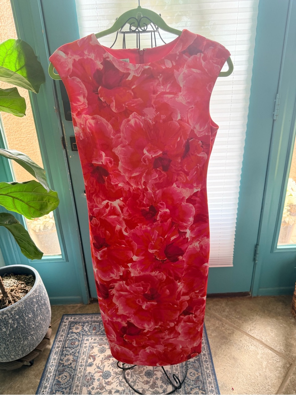 Maggy London Red Floral Sheath Dress